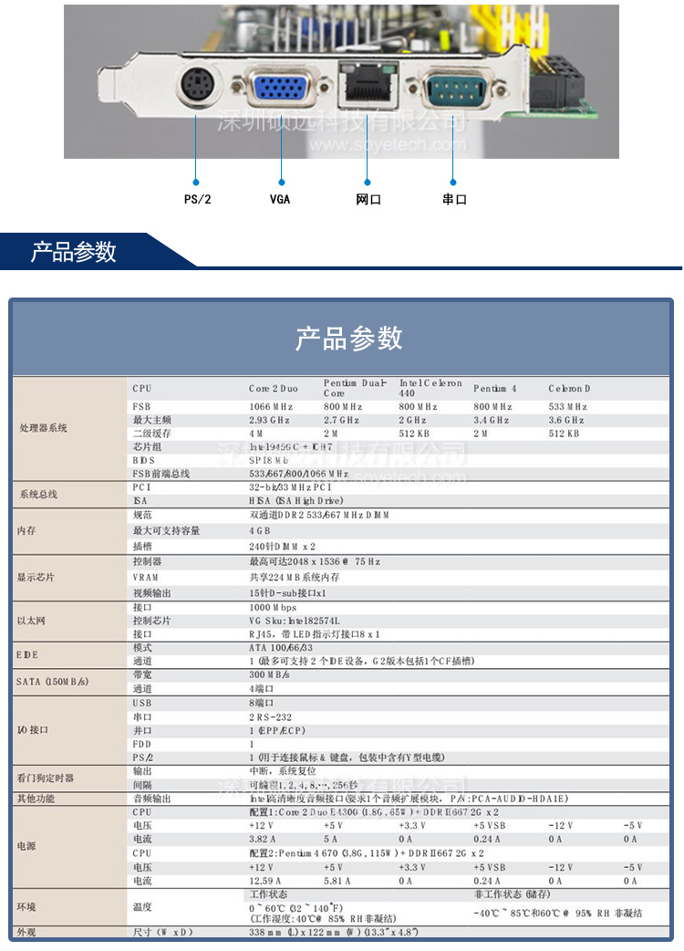 研華PCA-6010VG工控主板 LGA775 Intel? Core? 2 Duo單板電腦，帶雙千兆和DVI接口