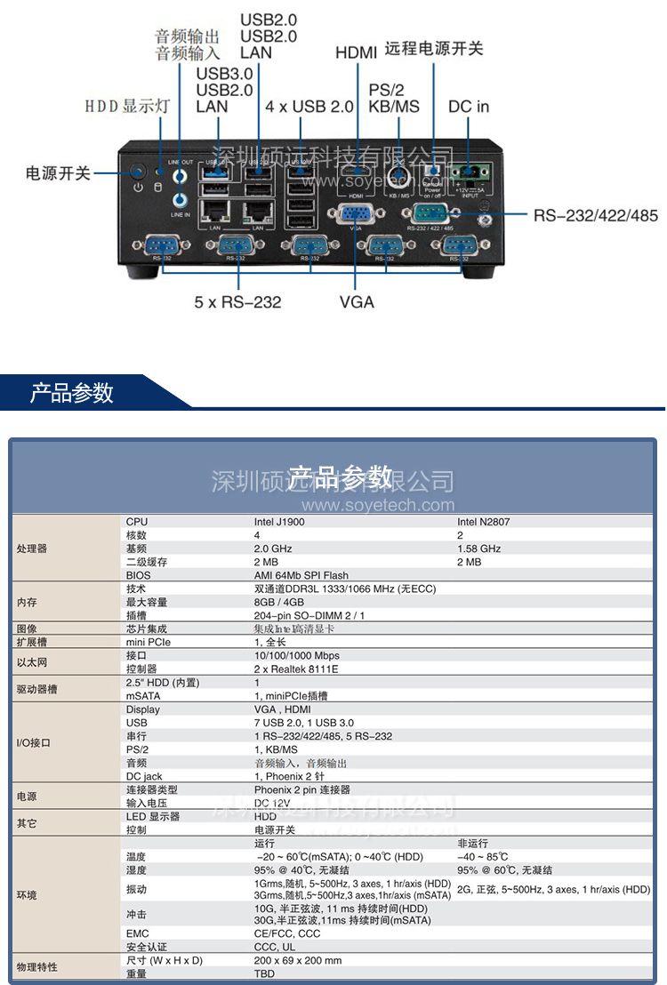 研華 AIMC-2000J-HDA1E 四核J1900模塊化無風(fēng)扇嵌入式原裝工控機