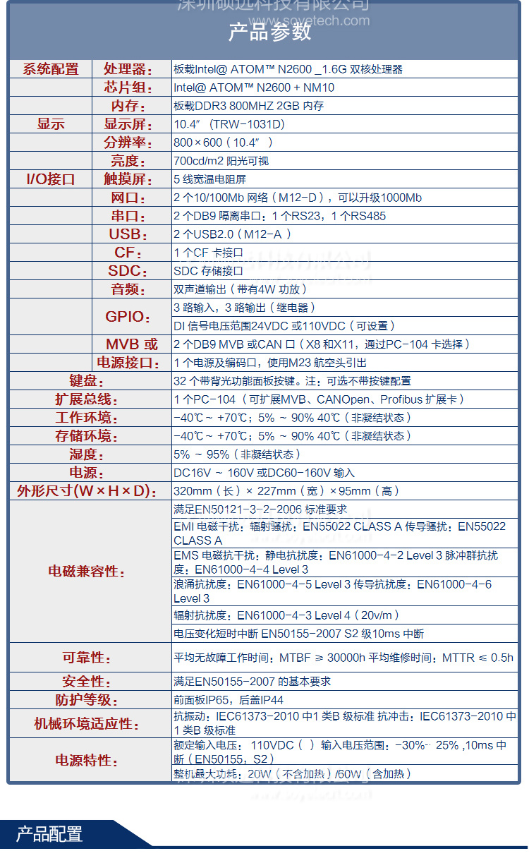 研祥鐵路TCMS系統(tǒng)顯示整機(jī)TRW-1031D/1231D