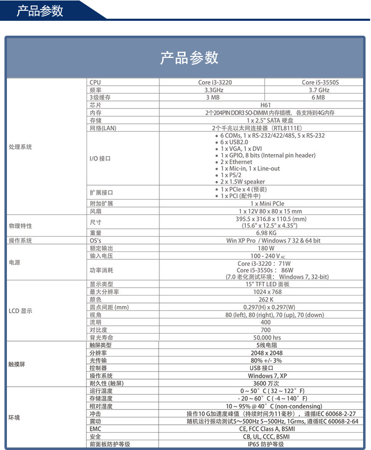 全新研華無風(fēng)扇嵌入式工控機 多功能平板電腦 PPC-8150