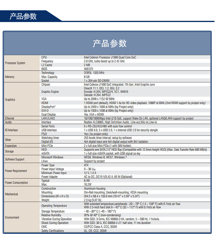 全新研華 無風扇嵌入式工控機 豐富IO ARK-2000系列 ARK-2121F