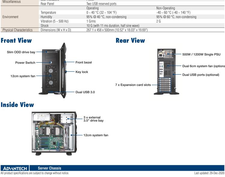 研華HPC-7000 用于EATX / ATX / MicroATX主板的塔式服務(wù)器機(jī)箱