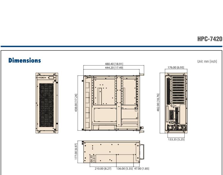 研華HPC-7420 用于EE-ATX/EATX/ATX主板的4U 短深度服務(wù)器機(jī)箱，帶有11個(gè)FH/FL擴(kuò)展插槽