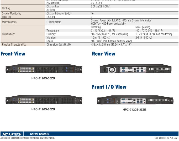 研華HPC-7120S 1U 上架式服務(wù)器短機箱，適用Micro ATX/ATX 服務(wù)器主板，支持1*全高/半長PCIe x16擴展插槽