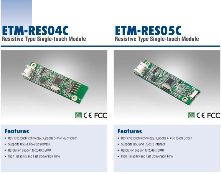 研華ETM-RES05C 4 線電阻式單點觸控模塊