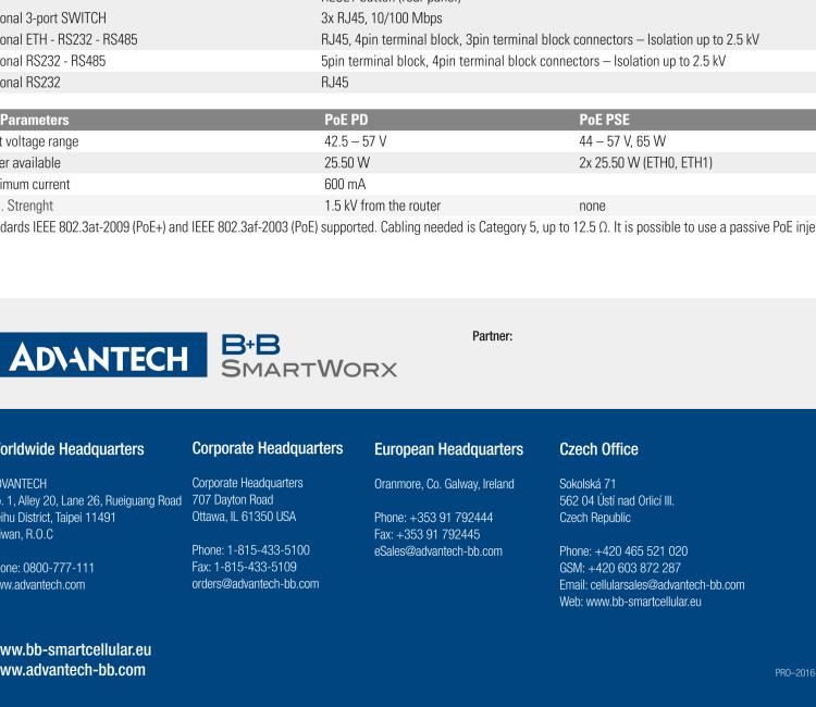 研華BB-SR30319125-SWH LTE 路由器、5E、USB、2I/O、SD、2S、帶 Wifi、PD、SL、Acc、SWH