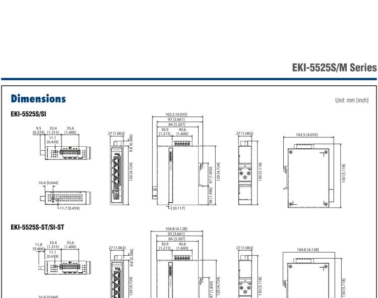 研華EKI-5525SI 1光4電百兆ProView(組態(tài))系列工業(yè)以太網(wǎng)交換機(jī)（包含單模/多模、SC/ST接口）