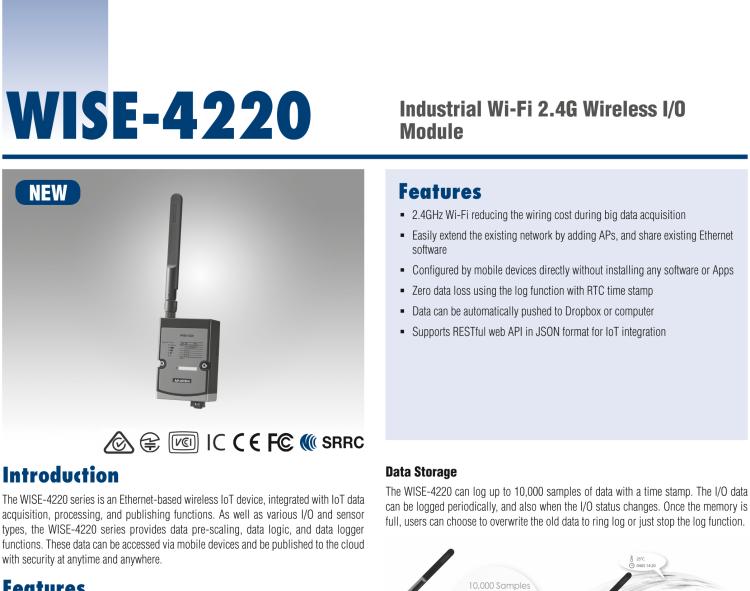 研華WISE-4220-S231 內(nèi)置溫濕度傳感器物聯(lián)網(wǎng)無(wú)線(xiàn)傳感器節(jié)點(diǎn)