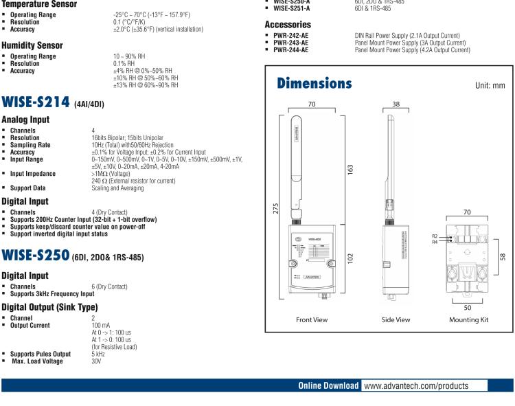 研華WISE-4220-S231 內(nèi)置溫濕度傳感器物聯(lián)網(wǎng)無(wú)線(xiàn)傳感器節(jié)點(diǎn)