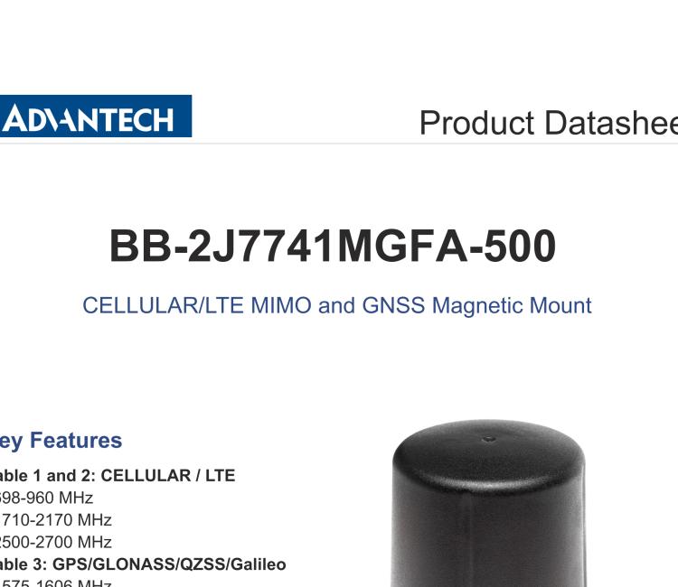 研華BB-2J7741MGFA-500 Cellular / LTE MIMO and GNSS Antenna