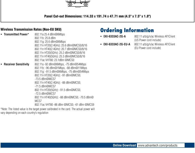 研華EKI-6333AC-2G IEEE 802.11 a/b/g/n/ac Wi-Fi AP