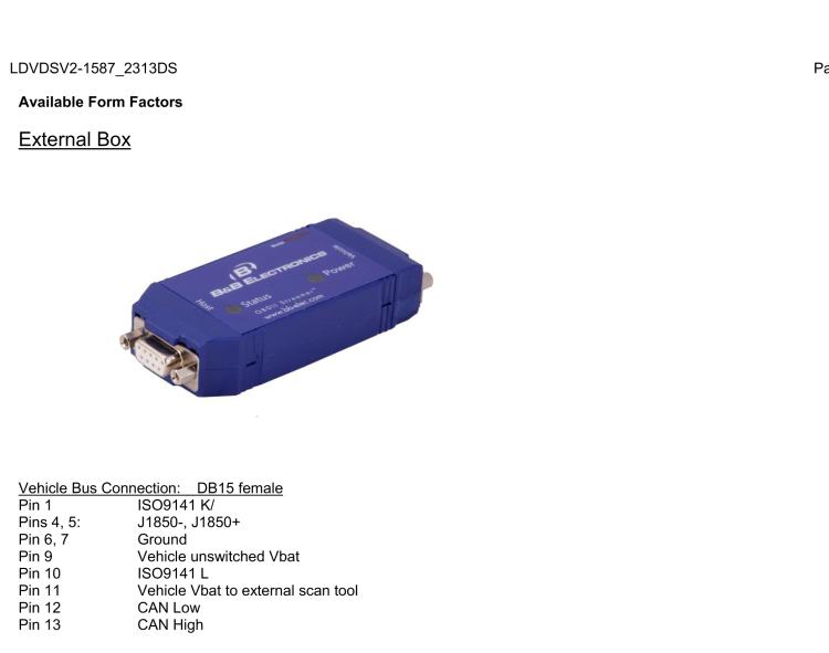 研華BB-LDVDSV2-1587-P1D OBDII TO J1587 CONVERTER W/PIN1 PWR OUT