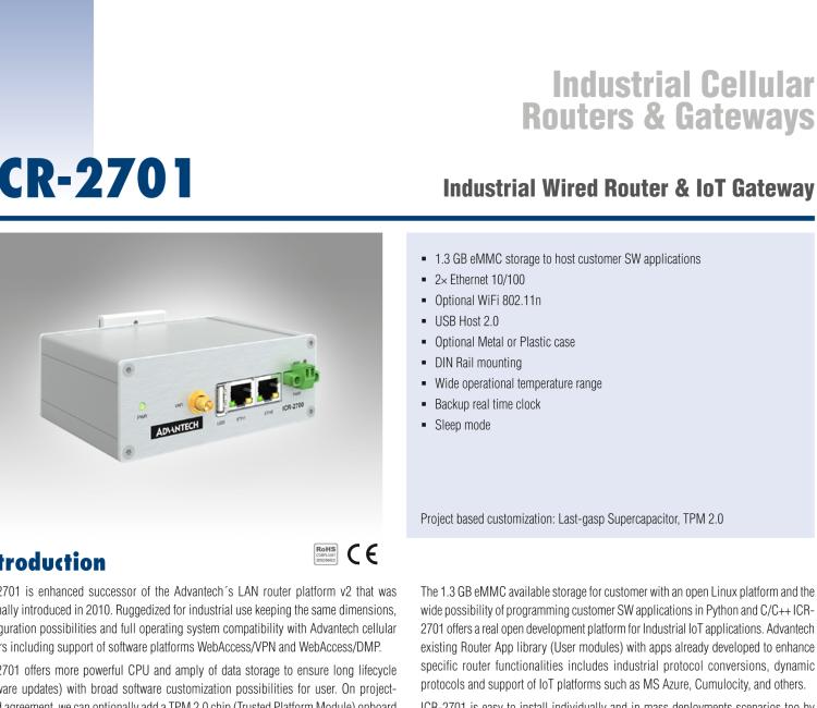 研華ICR-2701PA02 ICR-2700, EMEA, 2× ETH, USB, Plastic, UK Power Supply