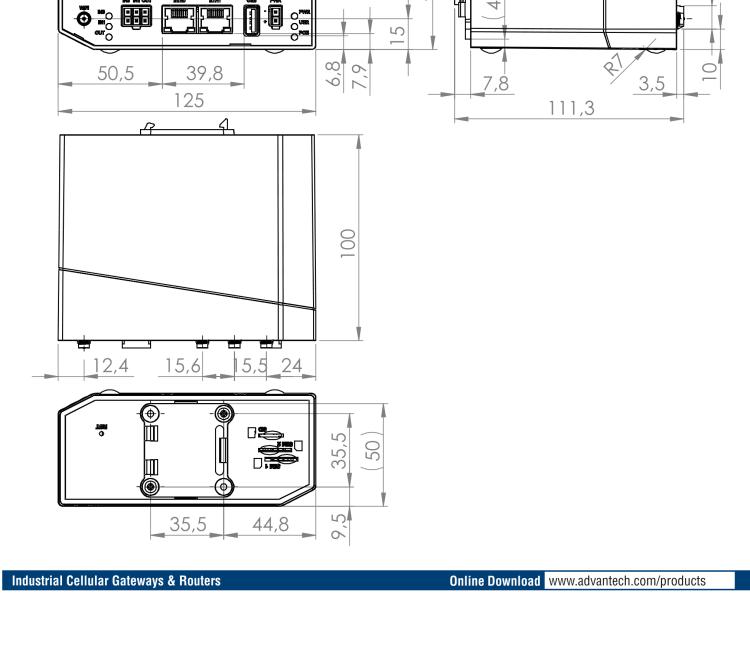 研華BB-SR31009420 SmartFlex, Global, 3x Ethernet, 1x RS232, 1x RS485, PoE PD, Metal, Without Accessories