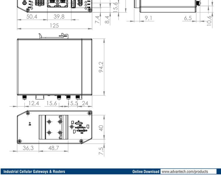 研華BB-SR31000310 SmartFlex, Global, 2x Ethernet, 1x RS232, 1x RS485, Plastic, Without Accessories