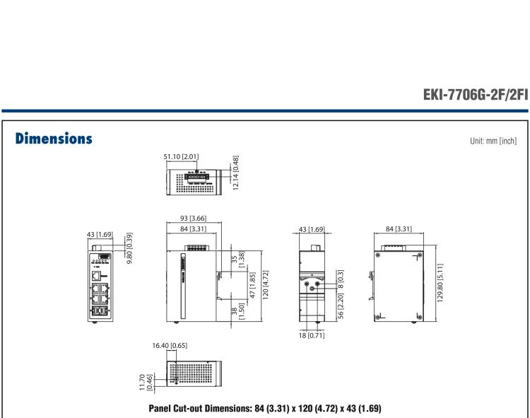 研華EKI-7706G-2FI 4GE+2G SFP網(wǎng)管型工業(yè)以太網(wǎng)交換機，-40～75℃