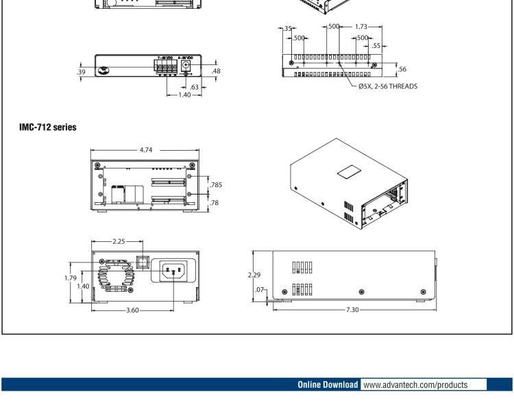 研華IMC-712I-DC Managed Hardened Modular 2-slot Media Converter Chassis, DC Power (also known as IE-MediaChassis 850-32106)