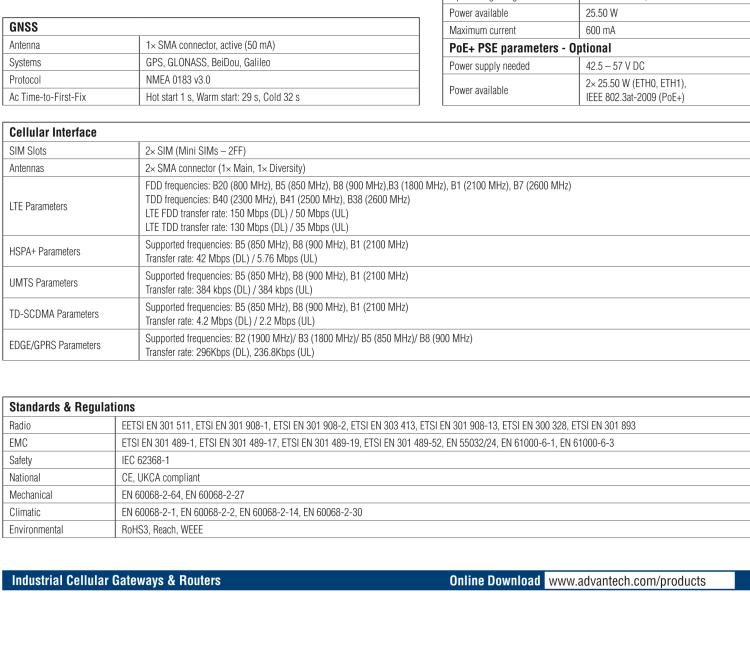 研華BB-SR30419025 SmartFlex, EMEA/LATAM/APAC, 2x Ethernet, Wi-Fi, PoE PD, Metal, International Power Supply (EU, US, UK, AUS)