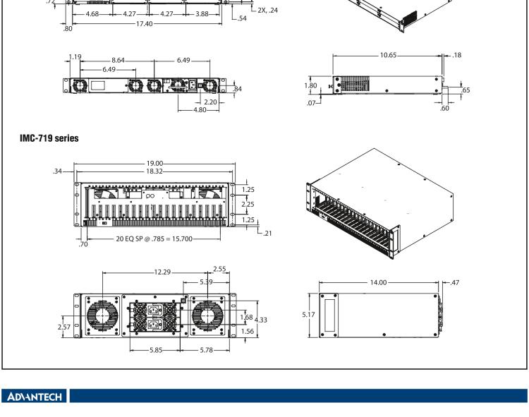 研華IMC-713-DC Managed Modular 3-slot Media Converter Chassis, DC Power (also known as MediaChassis 850-10949-DC)