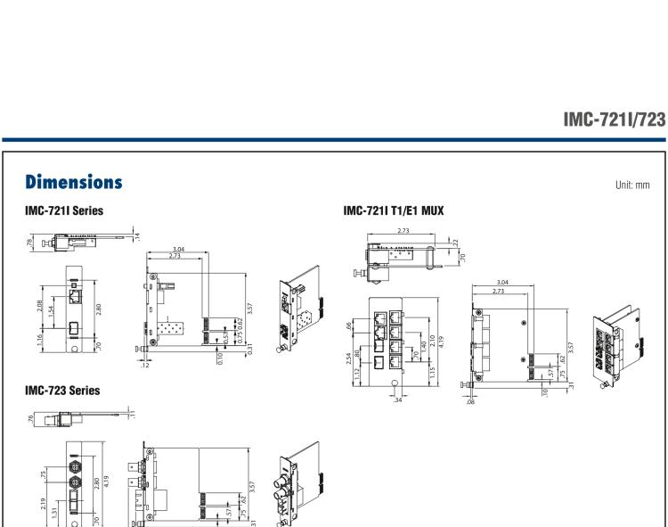 研華IMC-721I-MM Managed Hardened Modular Media Converter, DS1, Multimode 1300nm, 40km, SC (also known as iMcV 850-18104)