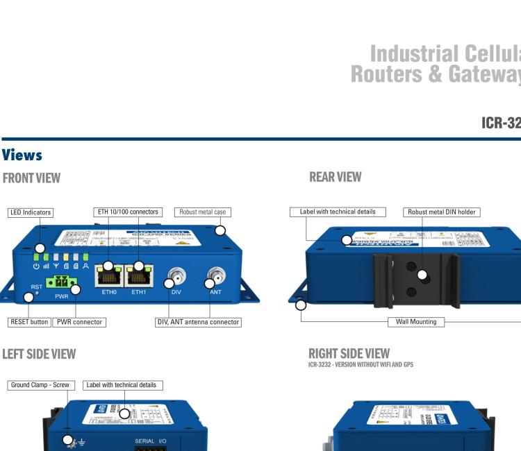 研華ICR-3232 ICR-3200, AUS/NZ, 2x Ethernet, 1x RS232, 1x RS485, Metal, Without Accessories