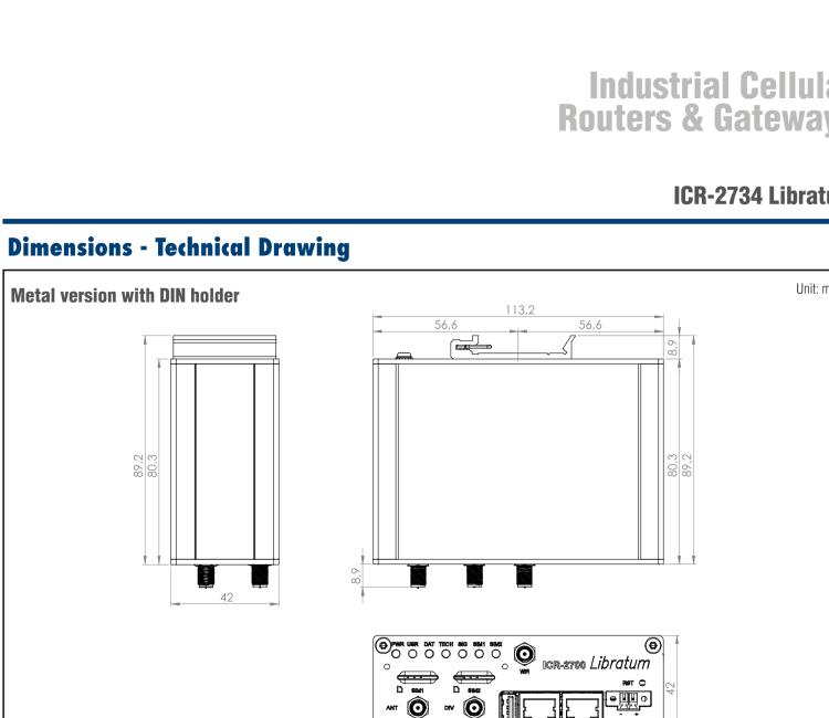 研華ICR-2734 ICR-2700, EMEA, 2× ETH, USB, Metal, No ACC