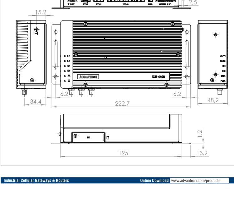 研華ICR-4401W ICR-4400, GLOBAL, 5× ETH, 1× RS232, 1× RS485, CAN, WIFI, SFP, USB, SD, No ACC