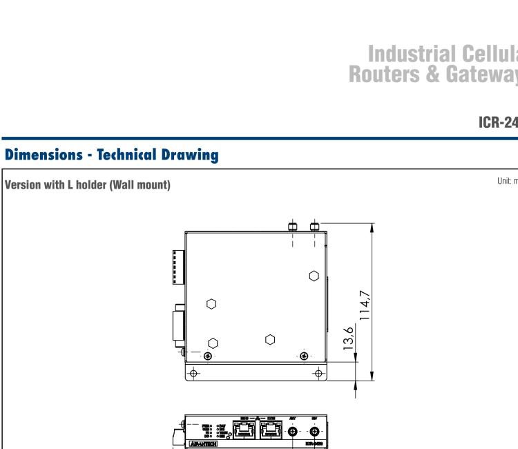 研華ICR-2437 ICR-2400, EMEA, 2x Ethernet , 1x RS232, 1x RS485, Metal, Without Accessories