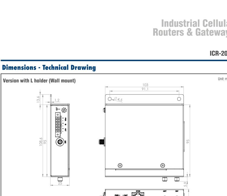 研華ICR-2031 ICR-2000, EMEA, 1x Ethernet, Metal, Without Accessories