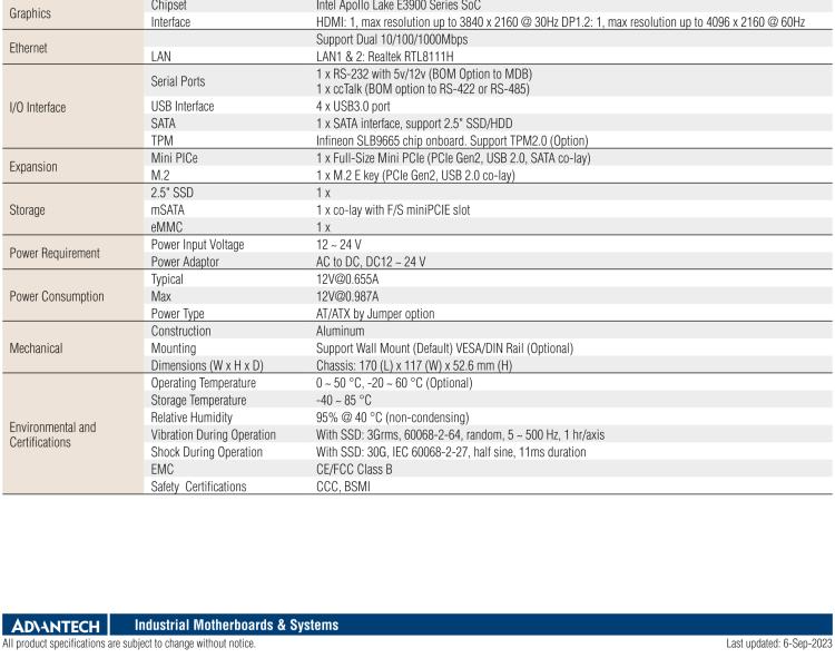 研華EPC-U2117 Intel Atom第六代Apollo Lake無風(fēng)扇嵌入式工控機(jī)，板載eMMC，CANBUS