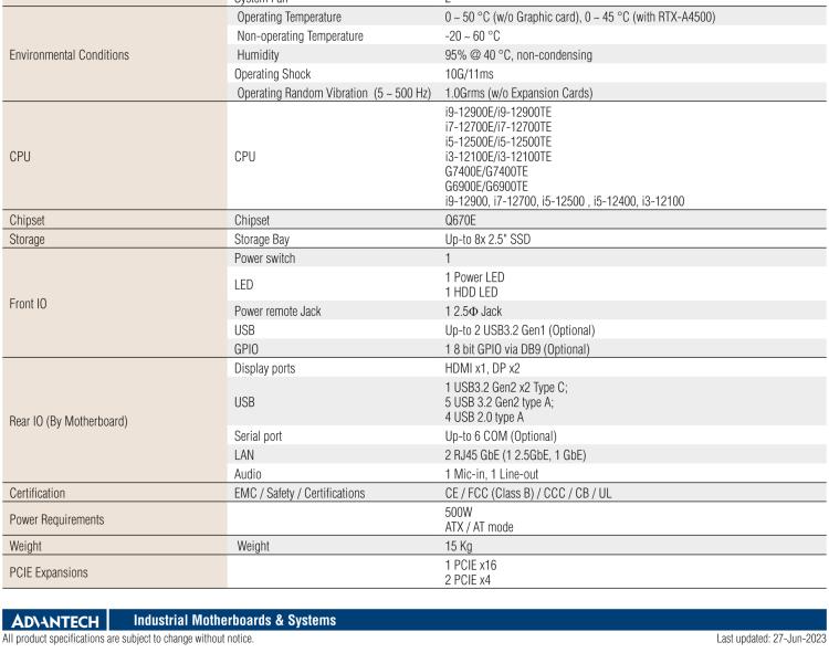 研華EPC-B3588 適配Intel 第12代 Core i 系列處理器，搭載Q670E芯片組。可搭配NVIDIA? RTX-A4500顯卡。3U高度，提供高端圖像處理應(yīng)用的解決方案。