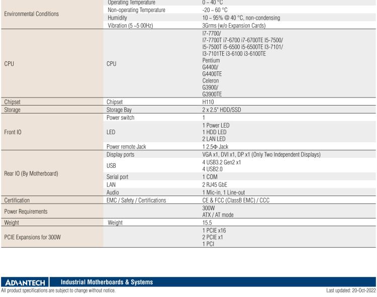 研華EPC-B5505 適配Intel? 第6/7代 Core ? i/Xeon E3系列處理器，搭載H110芯片組。標(biāo)準4U上架，廣泛適用于各種行業(yè)。