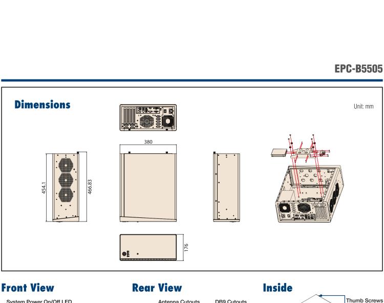 研華EPC-B5505 適配Intel? 第6/7代 Core ? i/Xeon E3系列處理器，搭載H110芯片組。標(biāo)準4U上架，廣泛適用于各種行業(yè)。