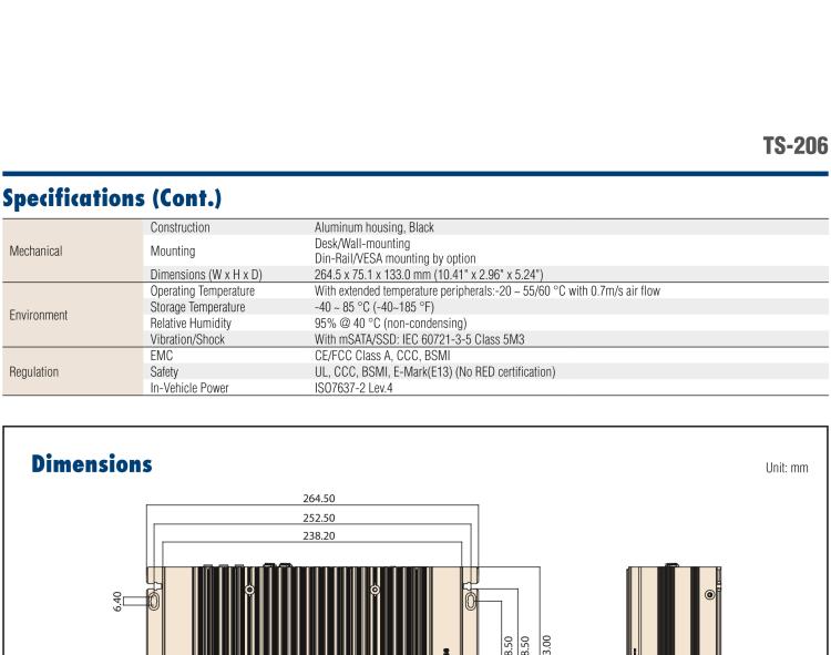 研華TS-206 車載全高清NVR w/4 PoE端口，第6代Intel Core i7 6600U /Core i5 6300U SoC無風(fēng)扇工控機