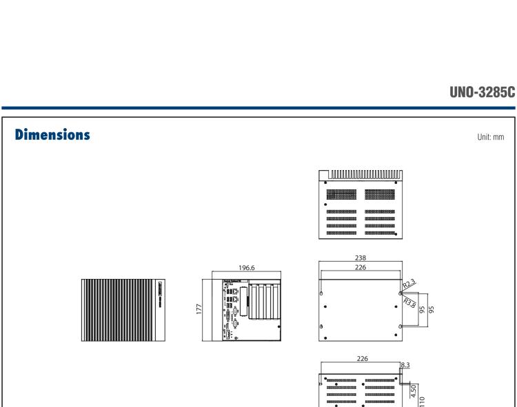 研華UNO-3285C 搭配Intel? Core?處理器，4×PCI(e) 擴展槽，2 x GbE, 2 x mPCIe, HDMI, DVI-I