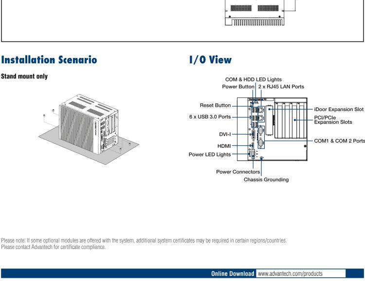 研華UNO-3285C 搭配Intel? Core?處理器，4×PCI(e) 擴展槽，2 x GbE, 2 x mPCIe, HDMI, DVI-I