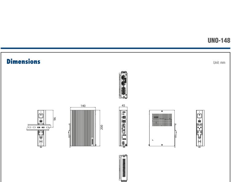 研華UNO-148 常規(guī)無(wú)風(fēng)扇DIN導(dǎo)軌控制器，采用第11代Intel? Core? i處理器