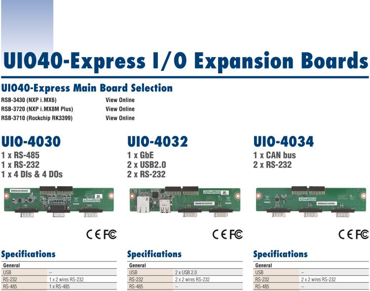 研華UIO-4030 UIO40-Express I/O 擴(kuò)展卡，支持 1 2 wires RS-232, 1 RS-485 和 8 GPIO (-24~24V input level)