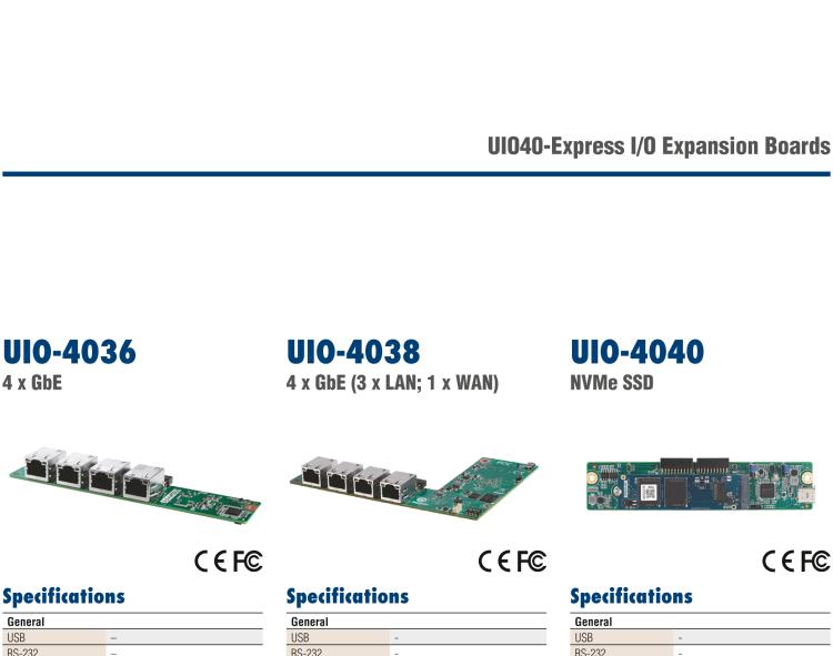 研華UIO-4038 UIO40-Express I/O 擴展卡，，支持 3 LAN & 1 WAN