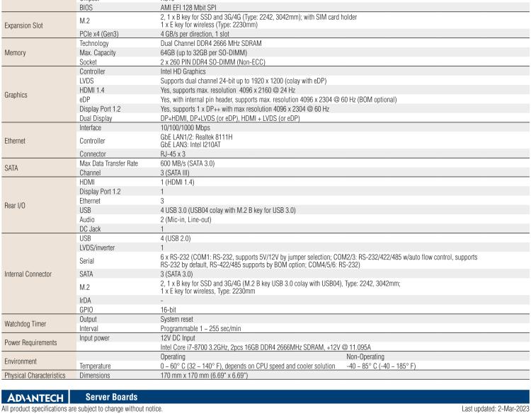 研華AIMB-286 Intel? 第8/9代 Core? i 系列處理器，搭載Intel H310芯片組。超薄設計，結構緊湊。