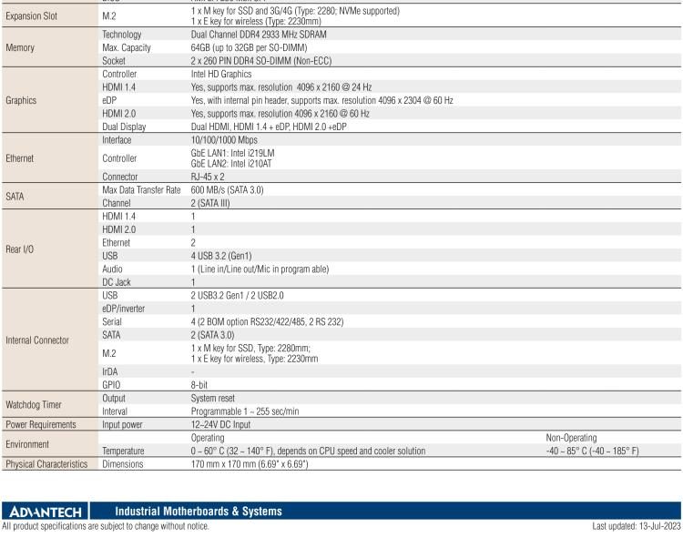 研華AIMB-287 適配Intel? 第10代 Core? i 系列處理器，搭載H420E芯片組。超薄設(shè)計(jì)，性能強(qiáng)勁。