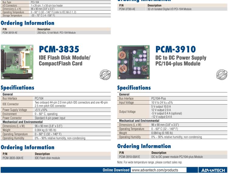 研華PCM-3835 IDE Flash 轉(zhuǎn) CFC模塊