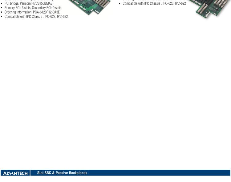 研華PCA-6106-0B2E 帶 6 個 ISA 槽的單系統(tǒng) 6 槽底板