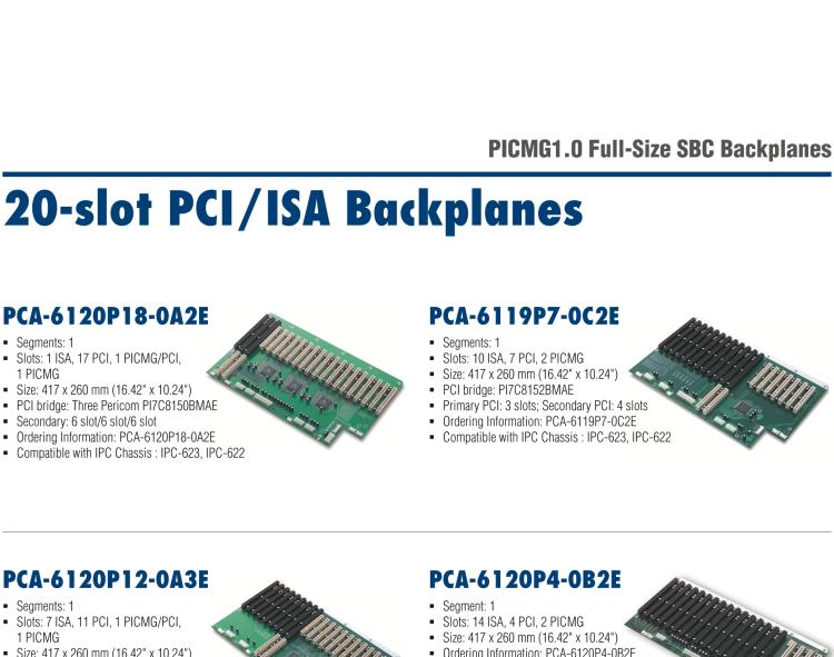 研華PCA-6105P4V-0B3E 5槽，2U高，4 PCI/1 PICMG