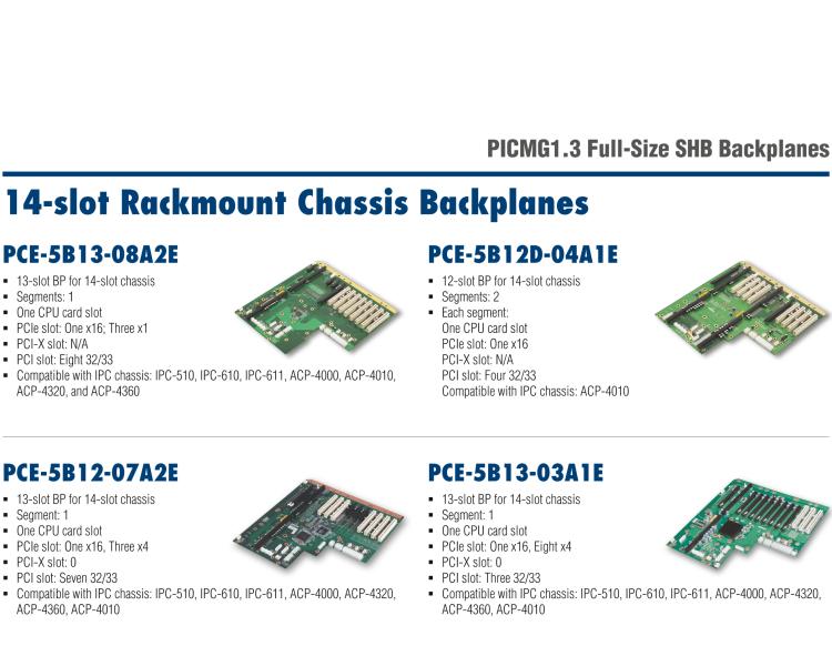 研華PCE-7B13 PICMG 1.3 Full-Size SHB Backplanes, Server Grade Backplanes, 14-slot Rackmount Chassis Backplanes