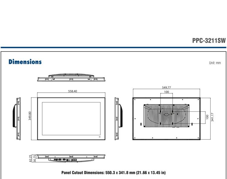 研華PPC-3211SW 21.5"無風扇工業(yè)平板電腦, 搭載Intel? 第六代 Core? i 處理器