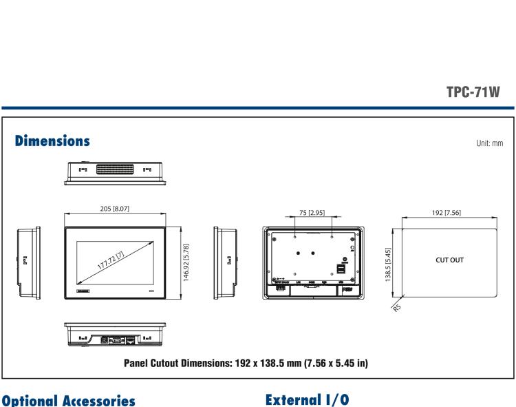 研華TPC-71W 7寸觸摸屏電腦，搭載ARM Cortex?-A9處理器