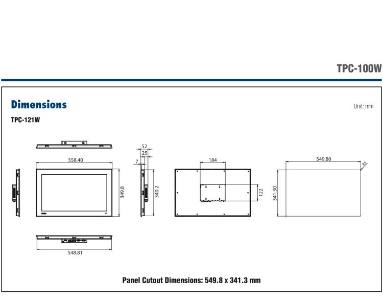 研華TPC-110W 10.1" Touch Panel Computer with ARM Cortex?-A53 Processor