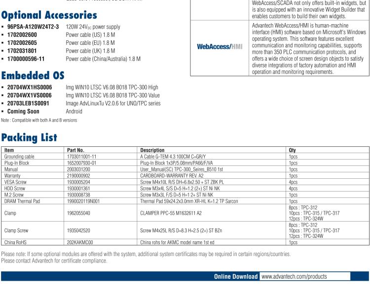 研華TPC-324W 8代Intel?Core? i3/ i5/ i7處理器24" FHD TFT LED LCD觸摸屏電腦，內(nèi)置8G DDR4 RAM