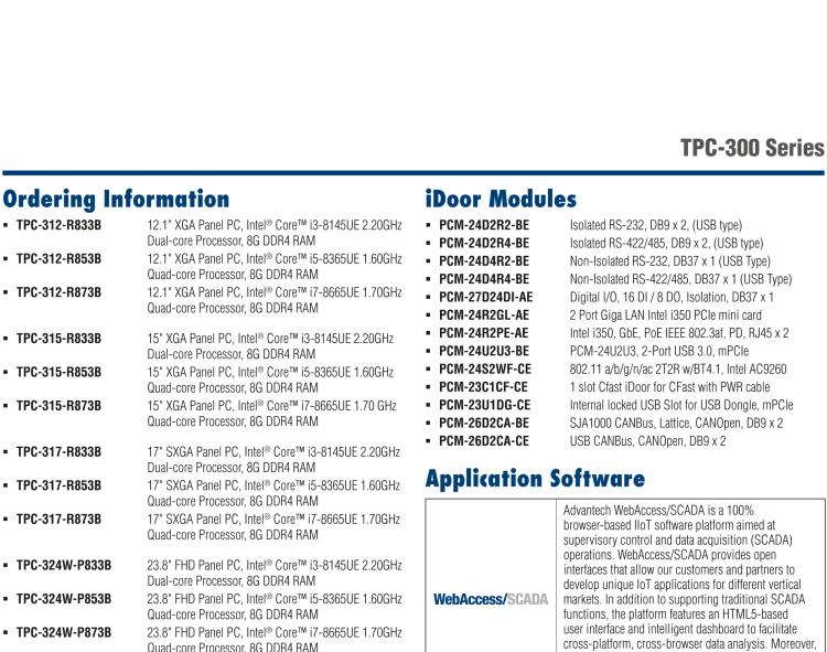 研華TPC-317 17" SXGA TFT LED LCD工業(yè)平板電腦，搭載第八代Intel?Core?i3/ i5/ i7處理器，內(nèi)置8G DDR4 RAM